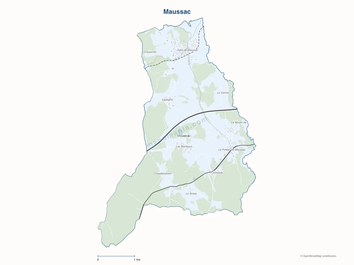 Carte de Maussac à personnaliser