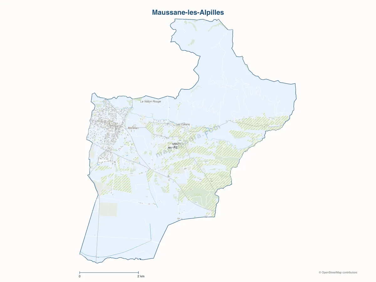 Carte de Maussane-les-Alpilles à personnaliser