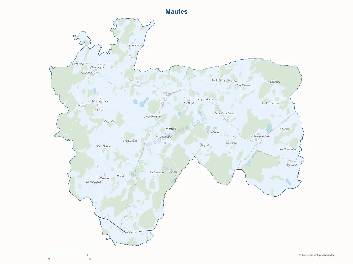 Carte de Mautes à personnaliser