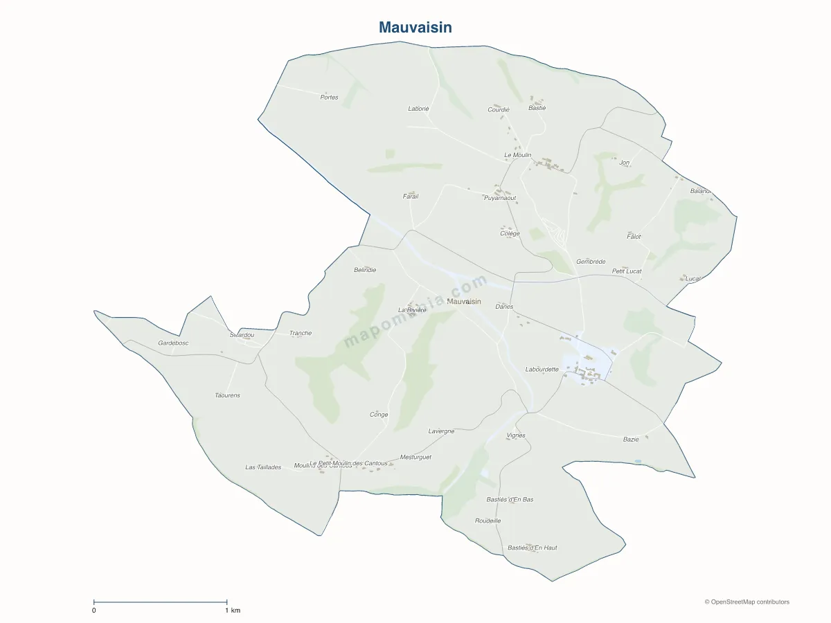 Carte de Mauvaisin à personnaliser