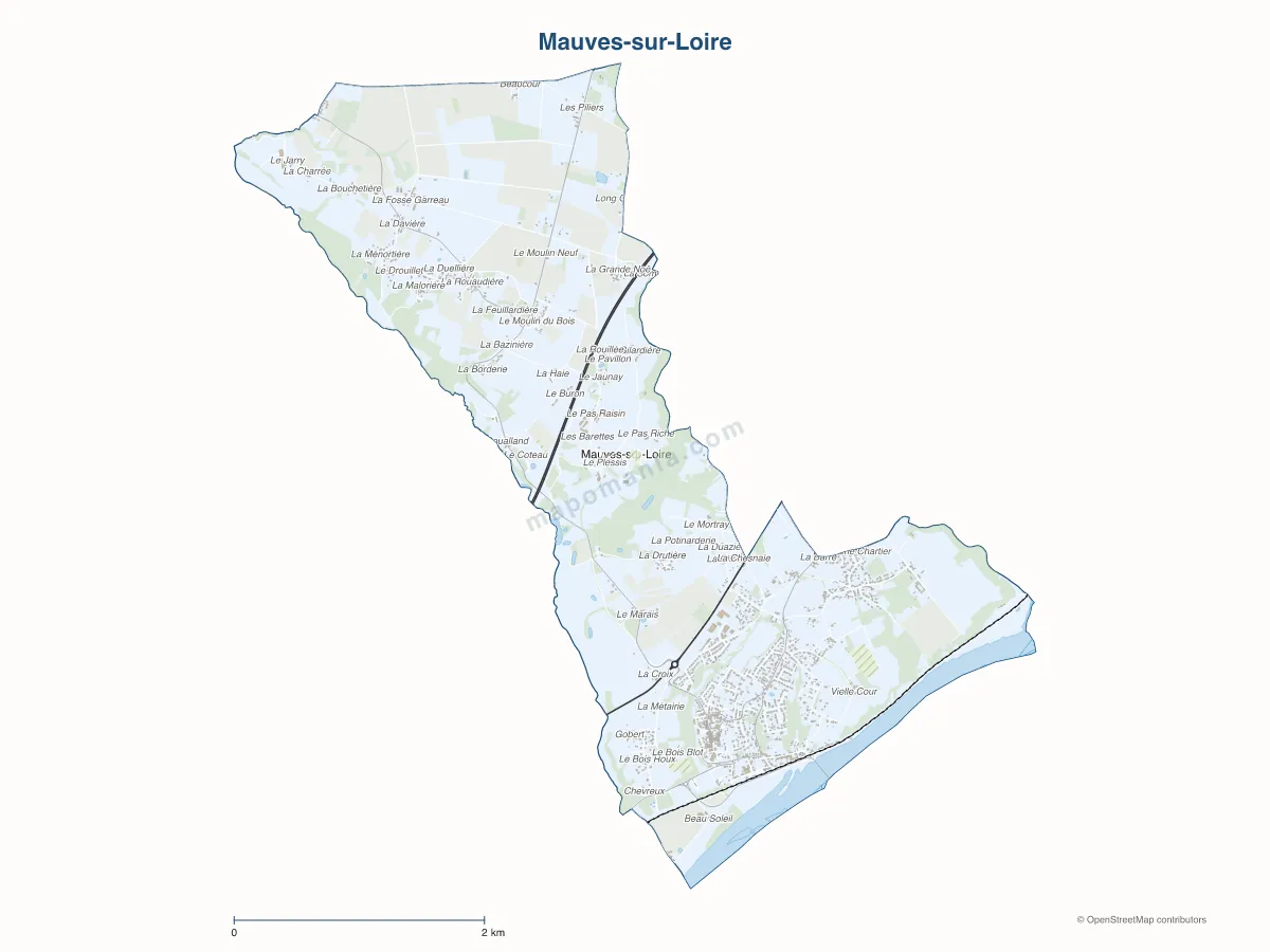Carte de Mauves-sur-Loire à personnaliser