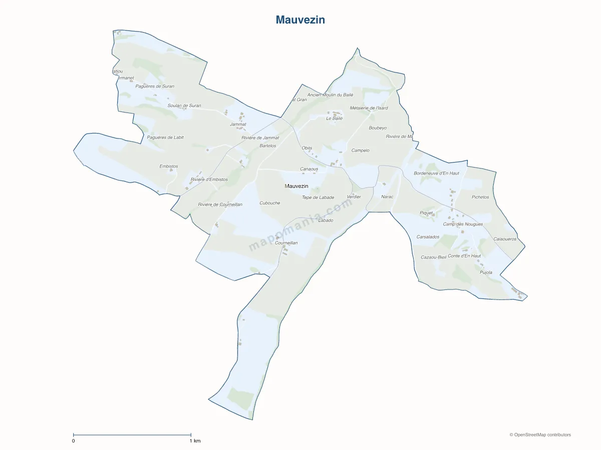 Carte de Mauvezin à personnaliser