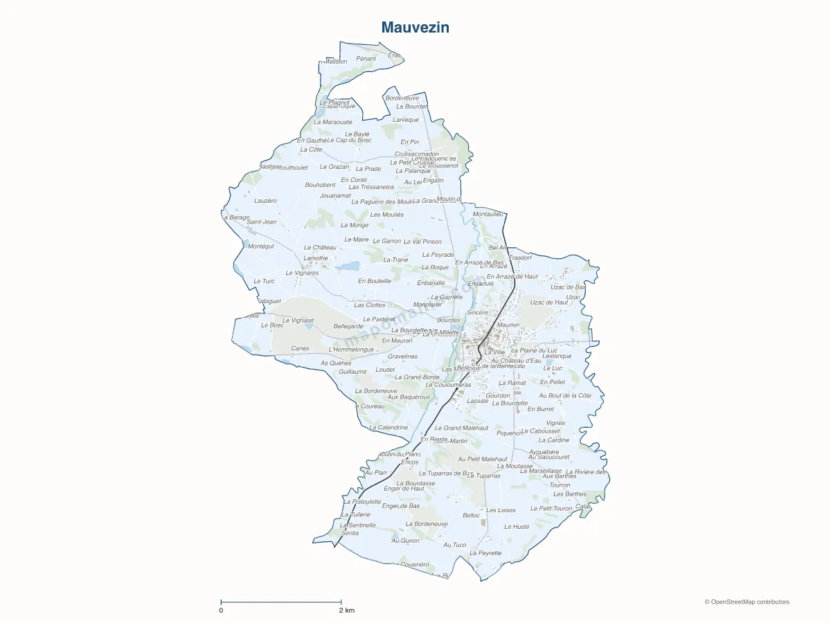 Carte de Mauvezin à personnaliser