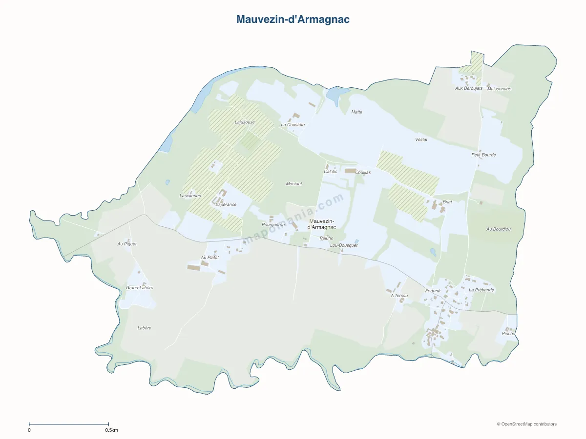 Carte de Mauvezin-d'Armagnac à personnaliser