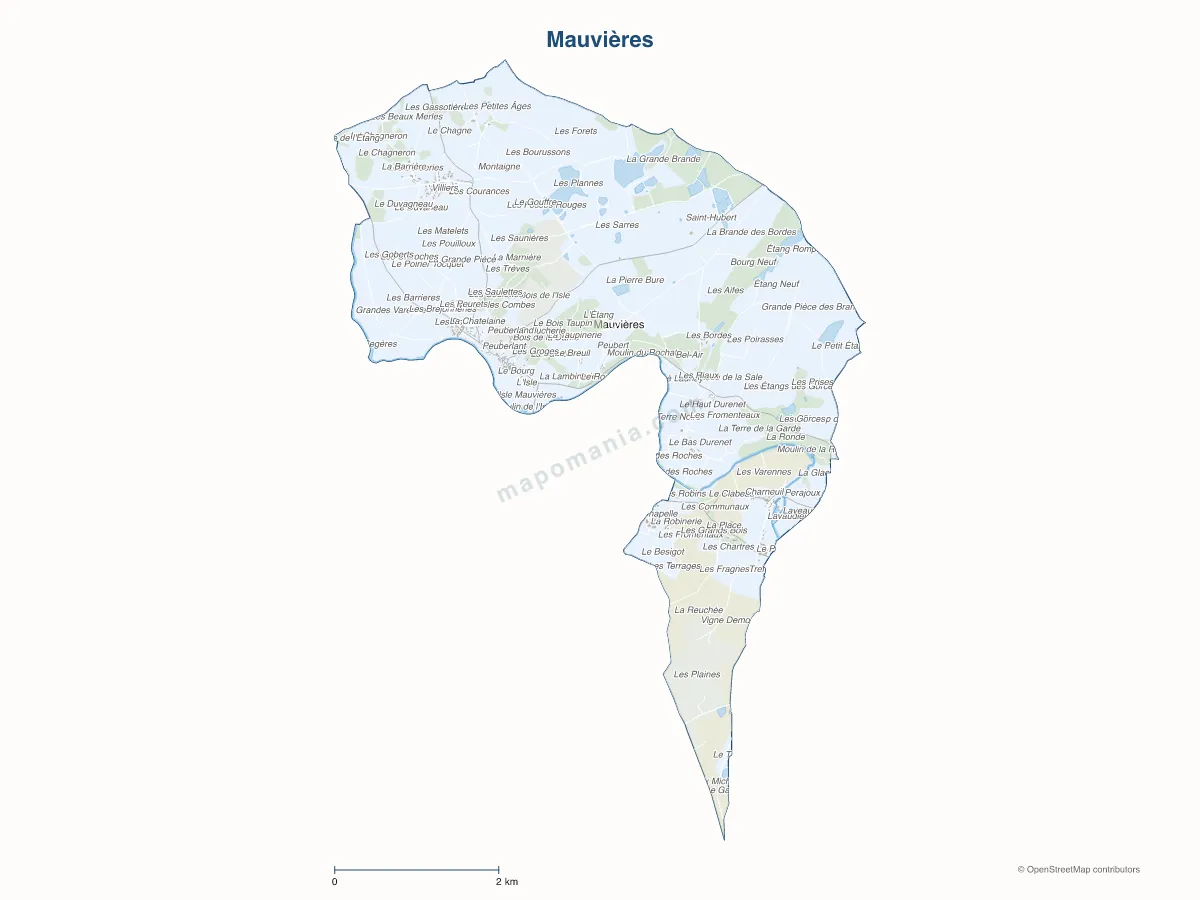 Carte de Mauvières à personnaliser