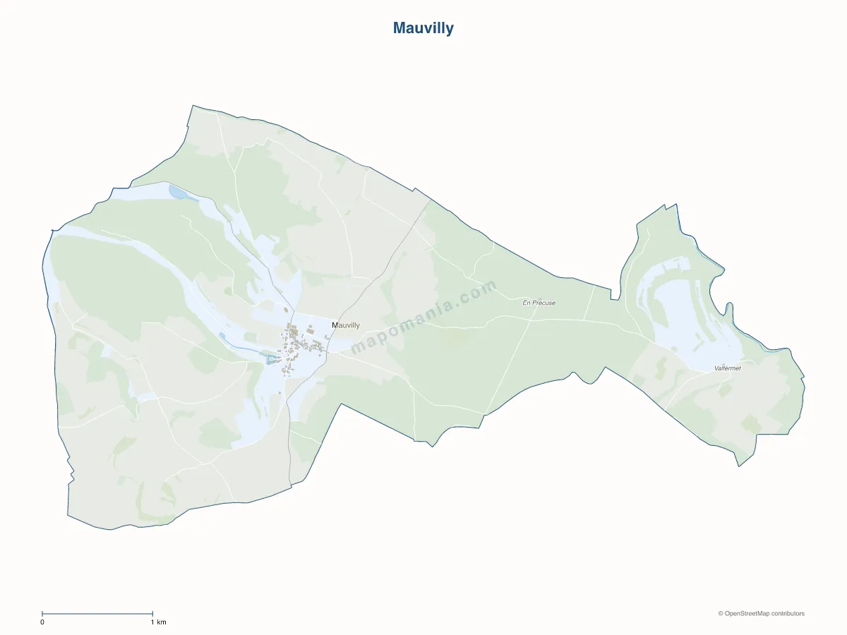 Carte de Mauvilly à personnaliser