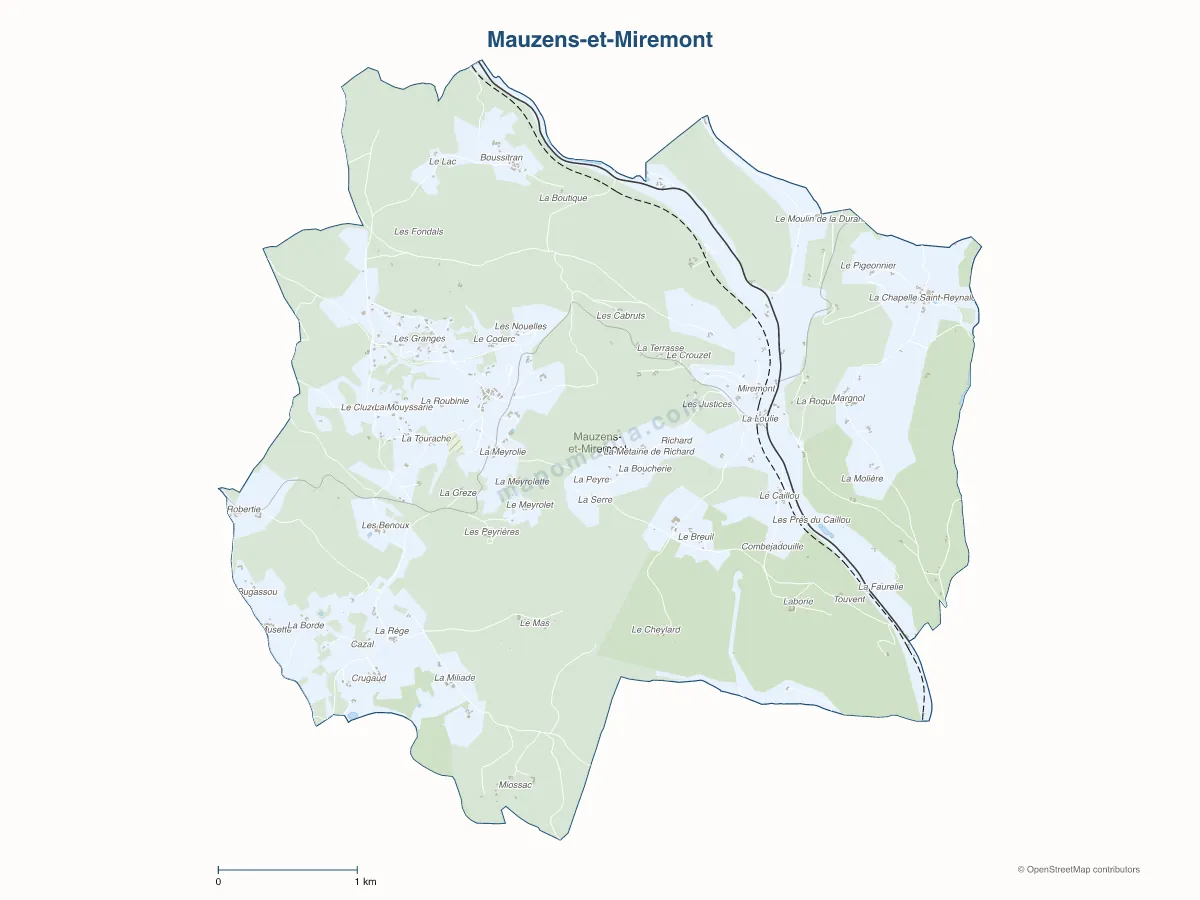Carte de Mauzens-et-Miremont à personnaliser