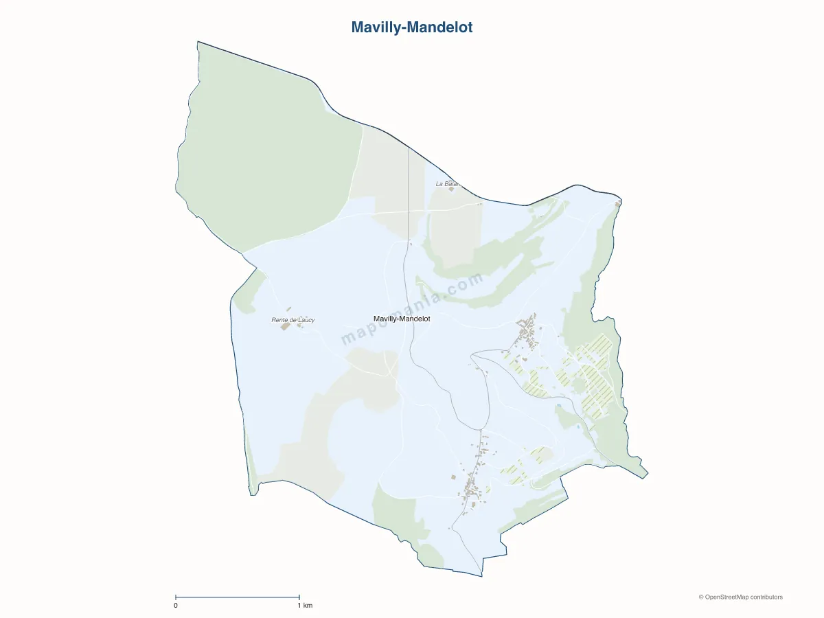Carte de Mavilly-Mandelot à personnaliser