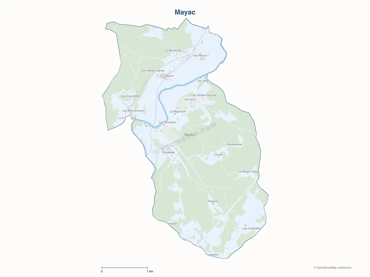 Carte de Mayac à personnaliser