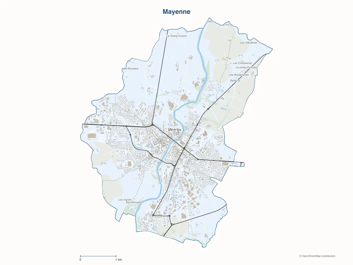 Carte de Mayenne à personnaliser