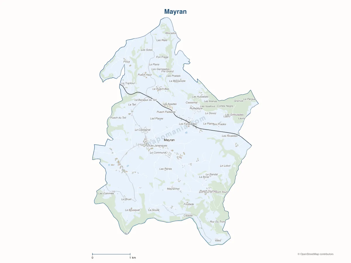 Carte de Mayran à personnaliser