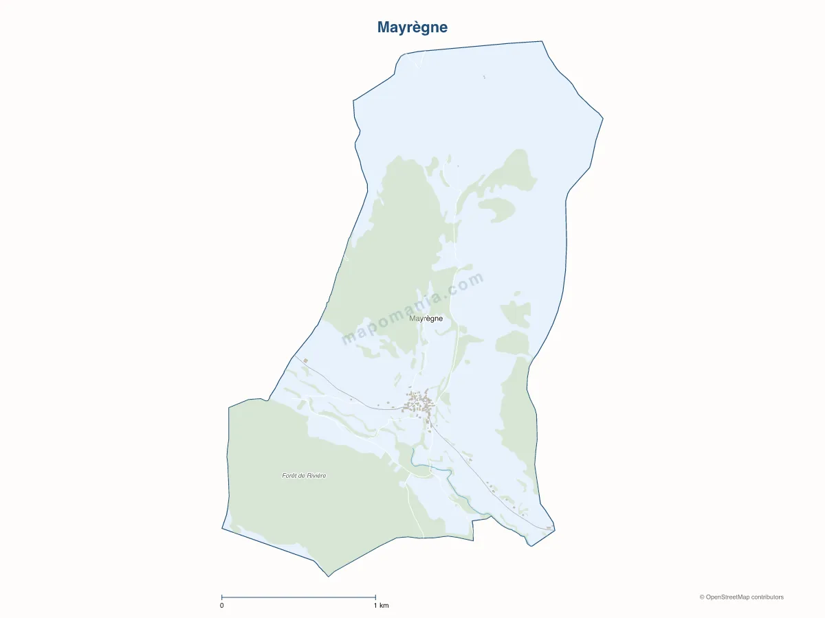 Carte de Mayrègne à personnaliser