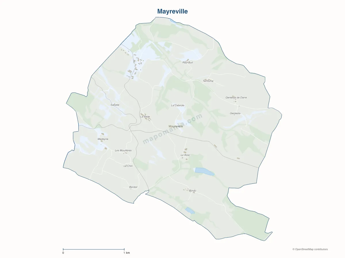 Carte de Mayreville à personnaliser