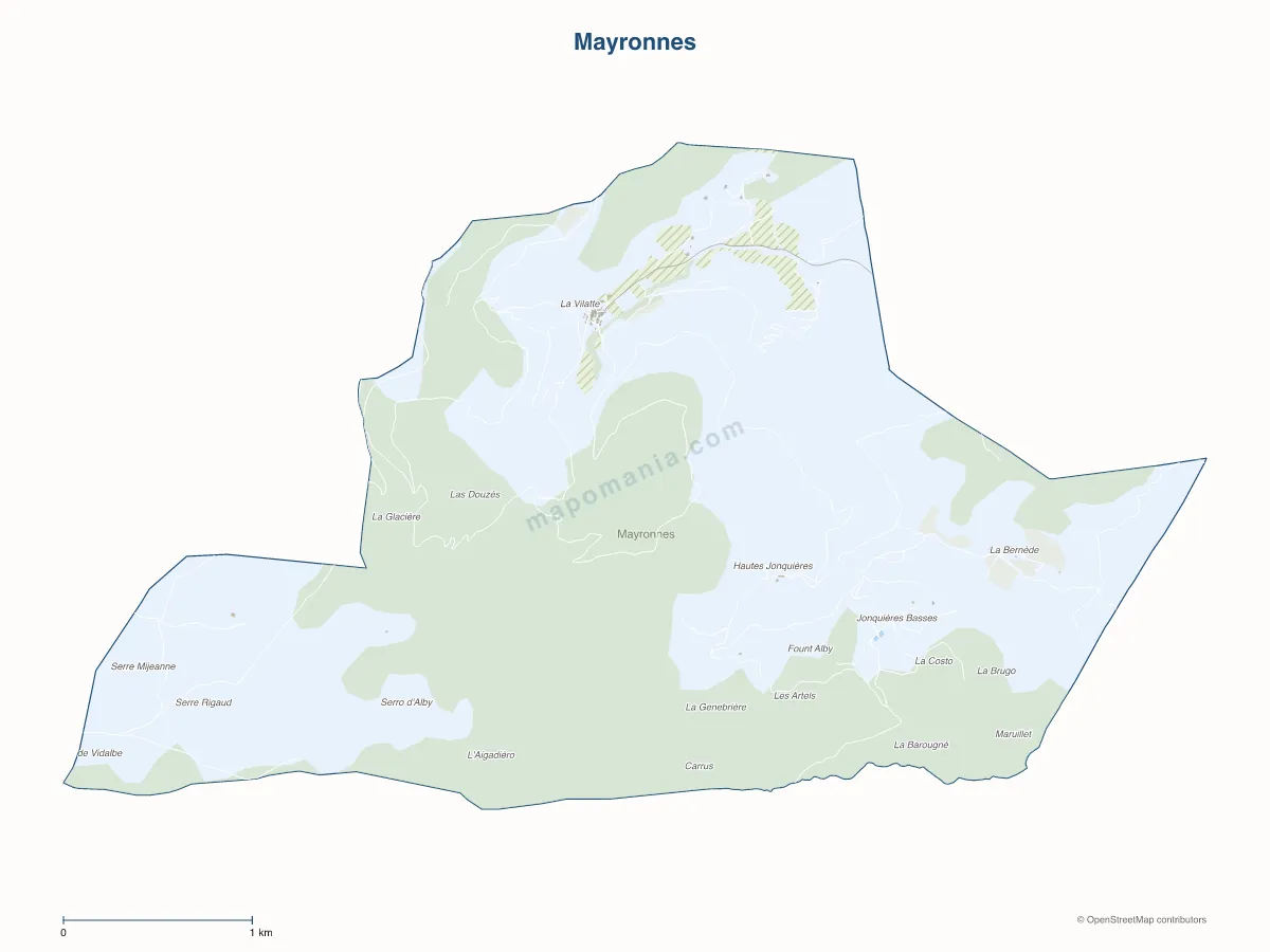 Carte de Mayronnes à personnaliser