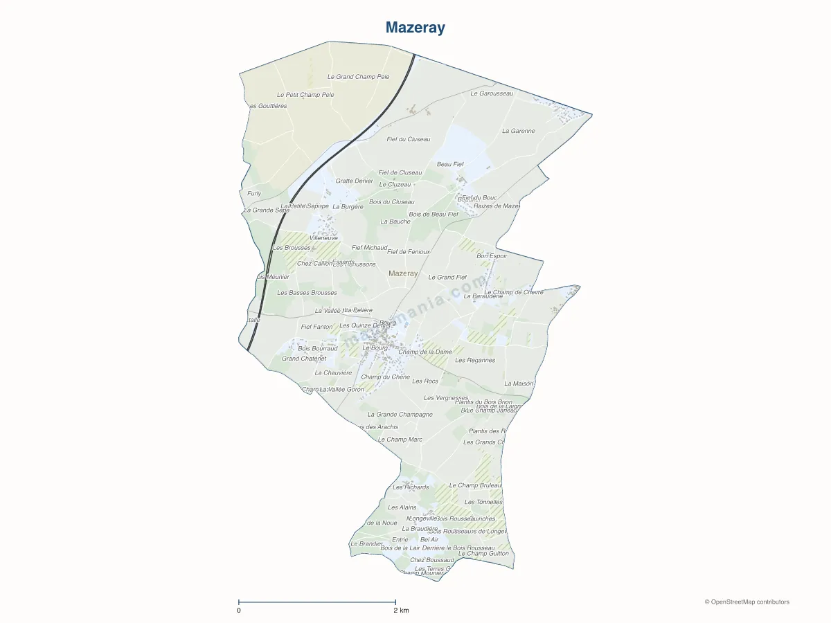 Carte de Mazeray à personnaliser