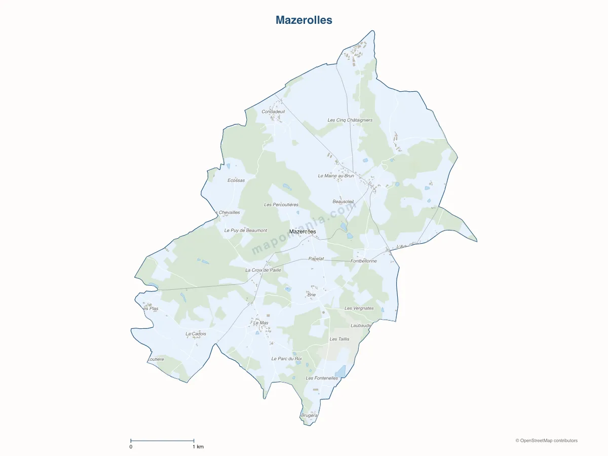 Carte de Mazerolles à personnaliser