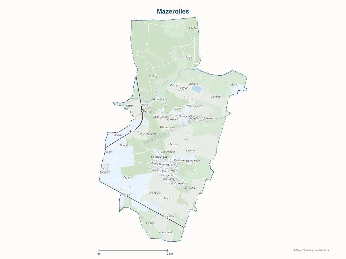 Carte de Mazerolles à personnaliser