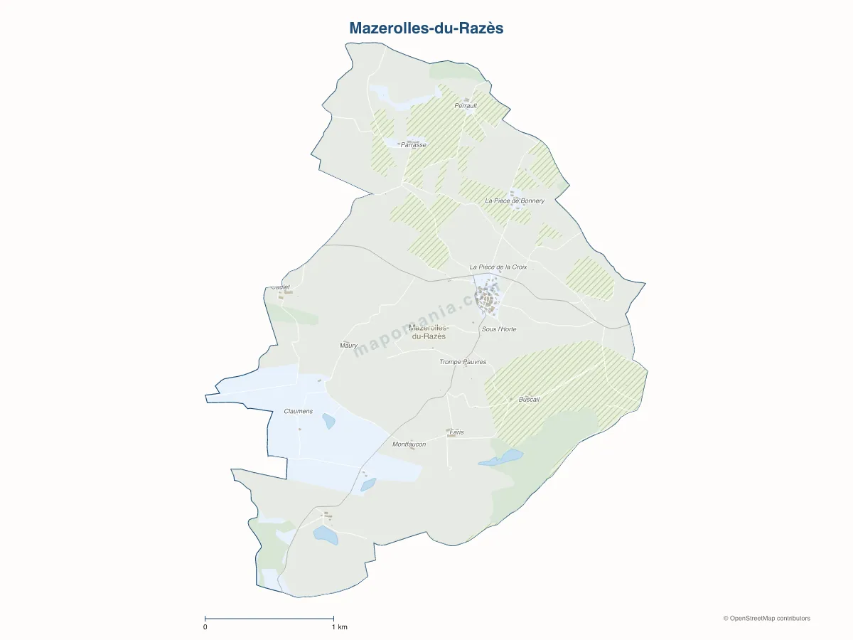 Carte de Mazerolles-du-Razès à personnaliser