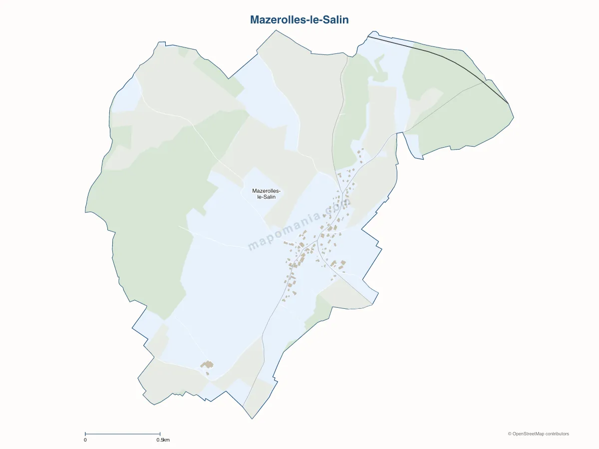 Carte de Mazerolles-le-Salin à personnaliser