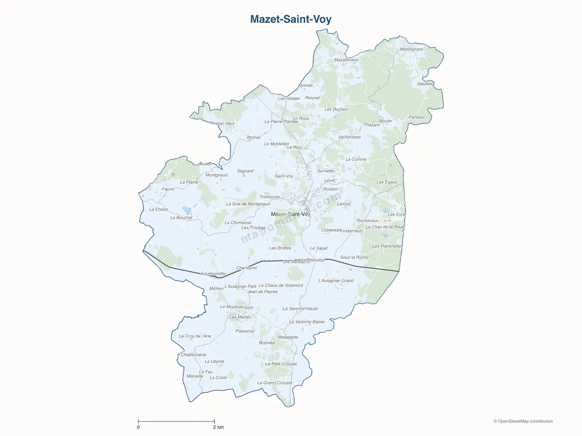 Carte de Mazet-Saint-Voy à personnaliser