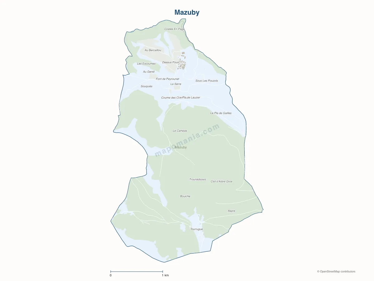 Carte de Mazuby à personnaliser
