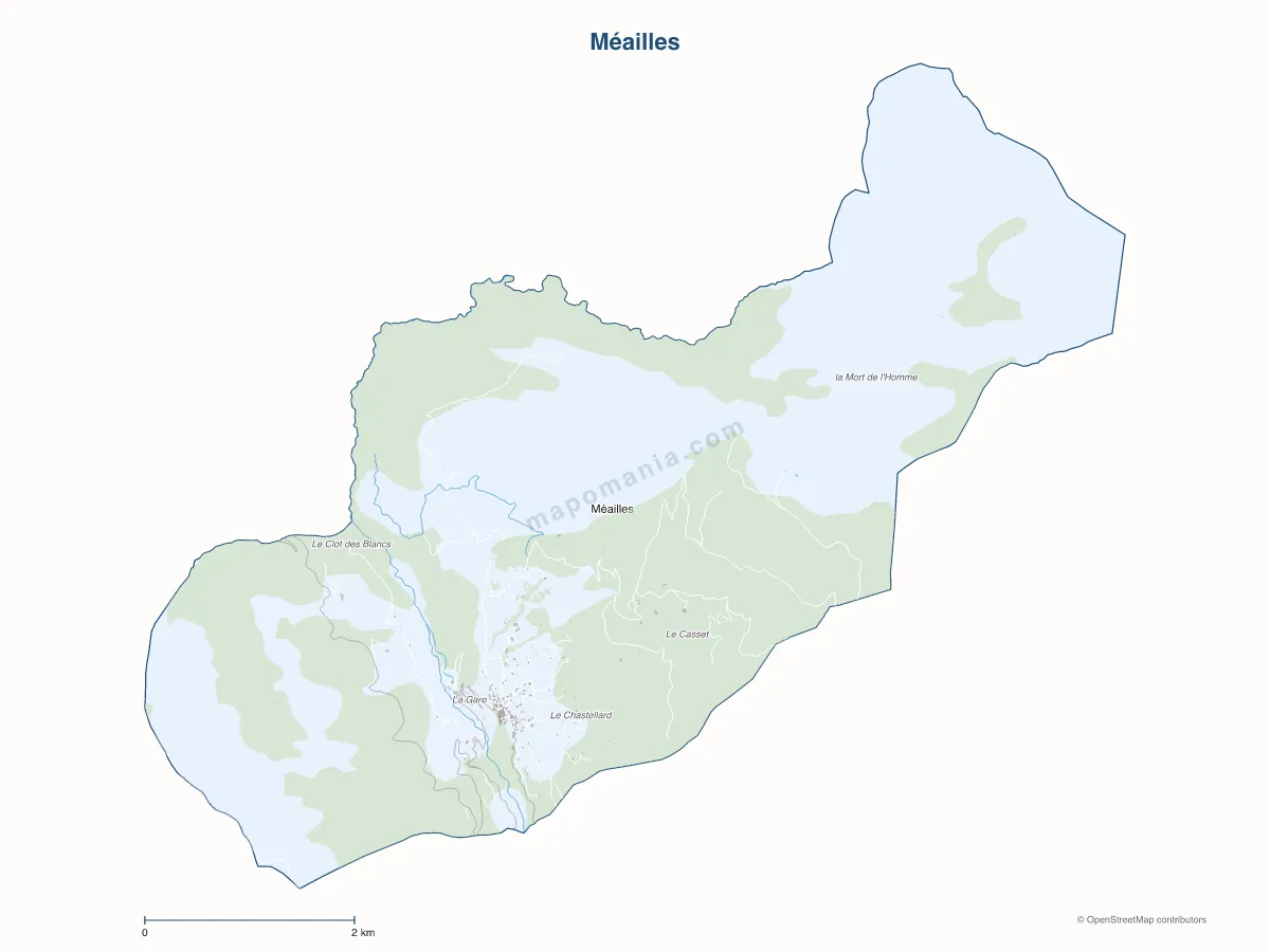 Carte de Méailles à personnaliser