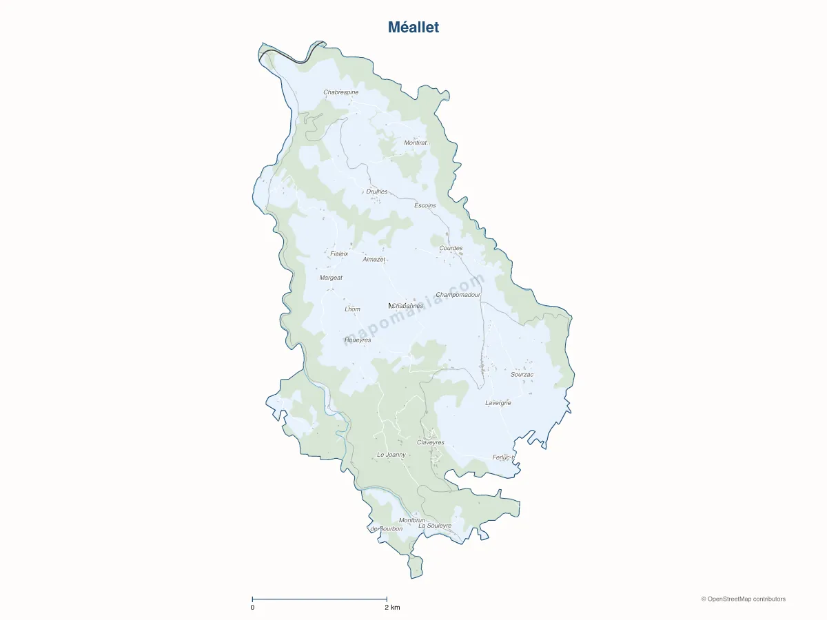 Carte de Méallet à personnaliser