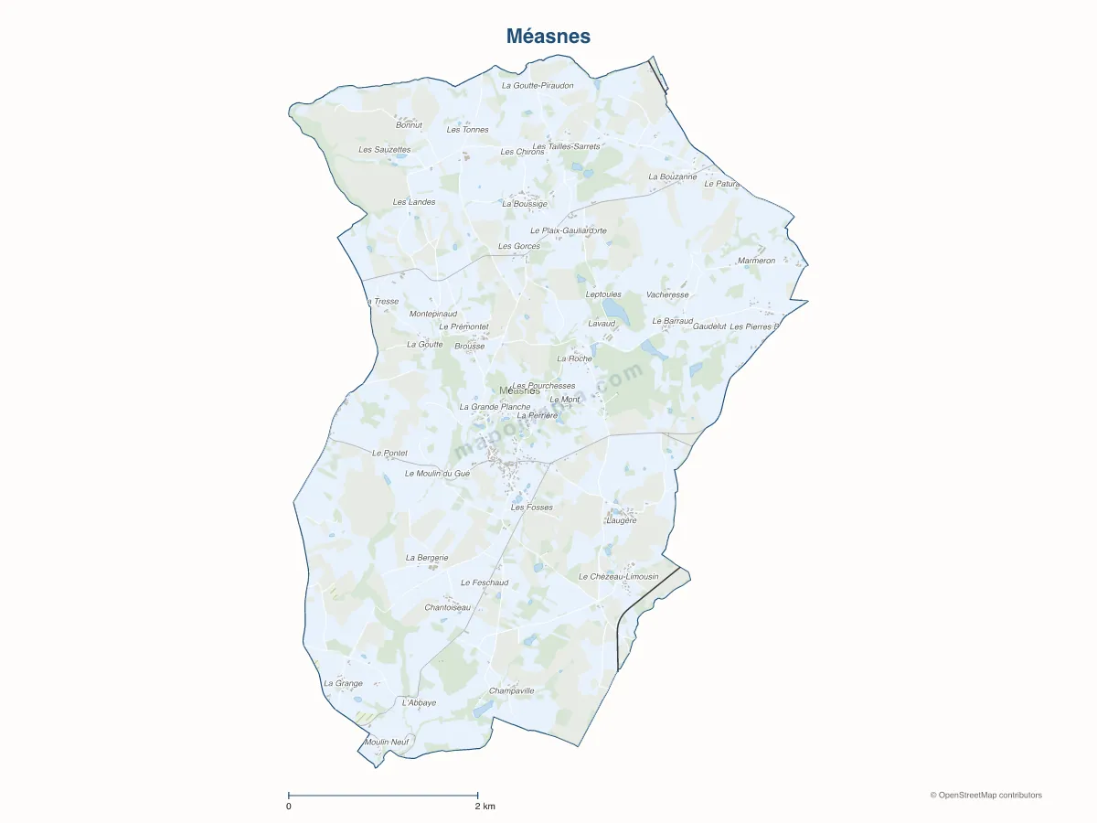 Carte de Méasnes à personnaliser