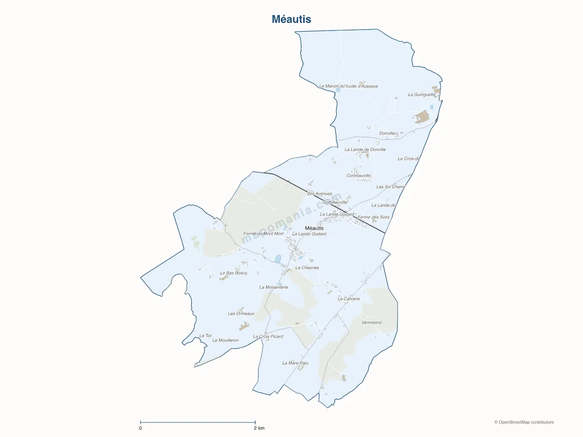 Carte de Méautis à personnaliser