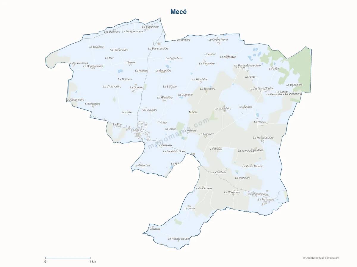 Carte de Mecé à personnaliser