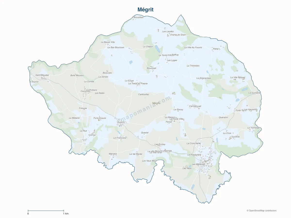 Carte de Mégrit à personnaliser