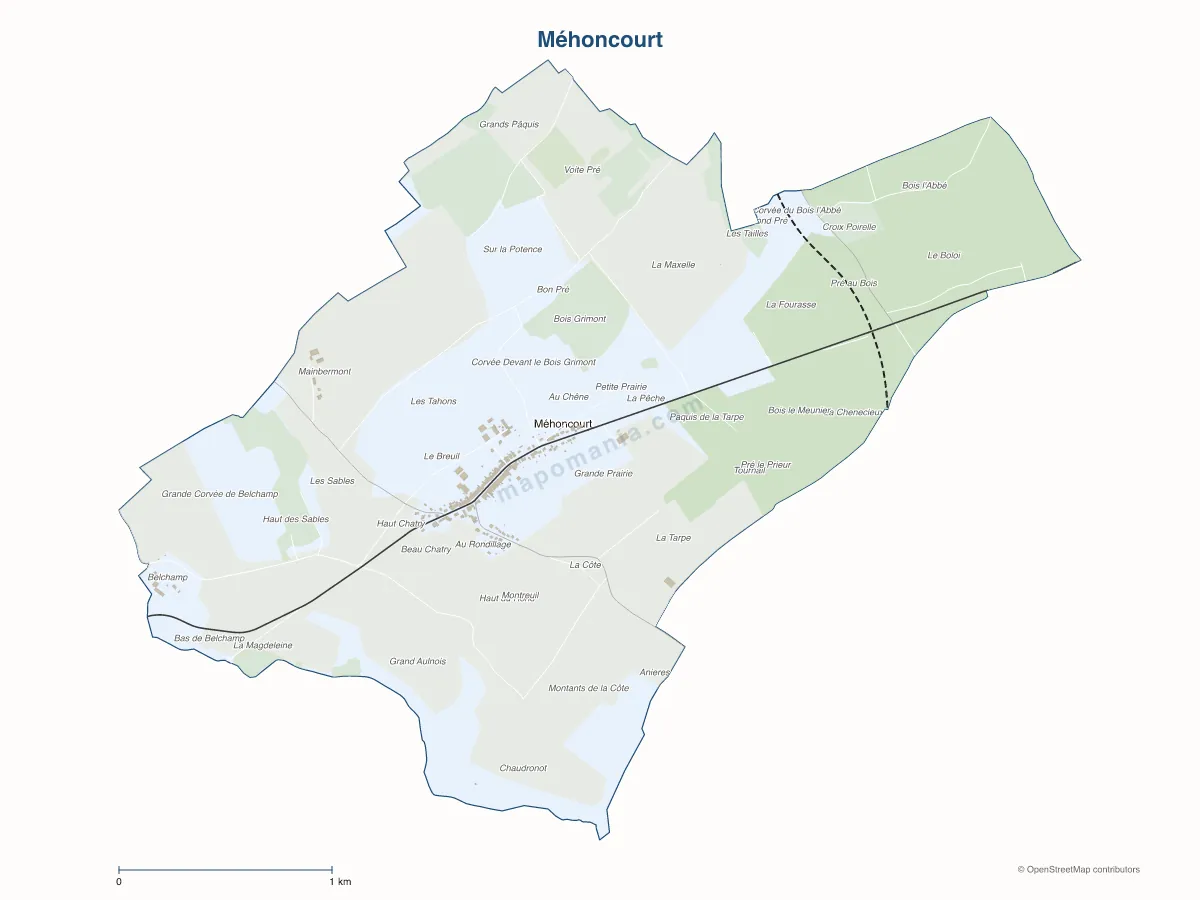 Carte de Méhoncourt à personnaliser