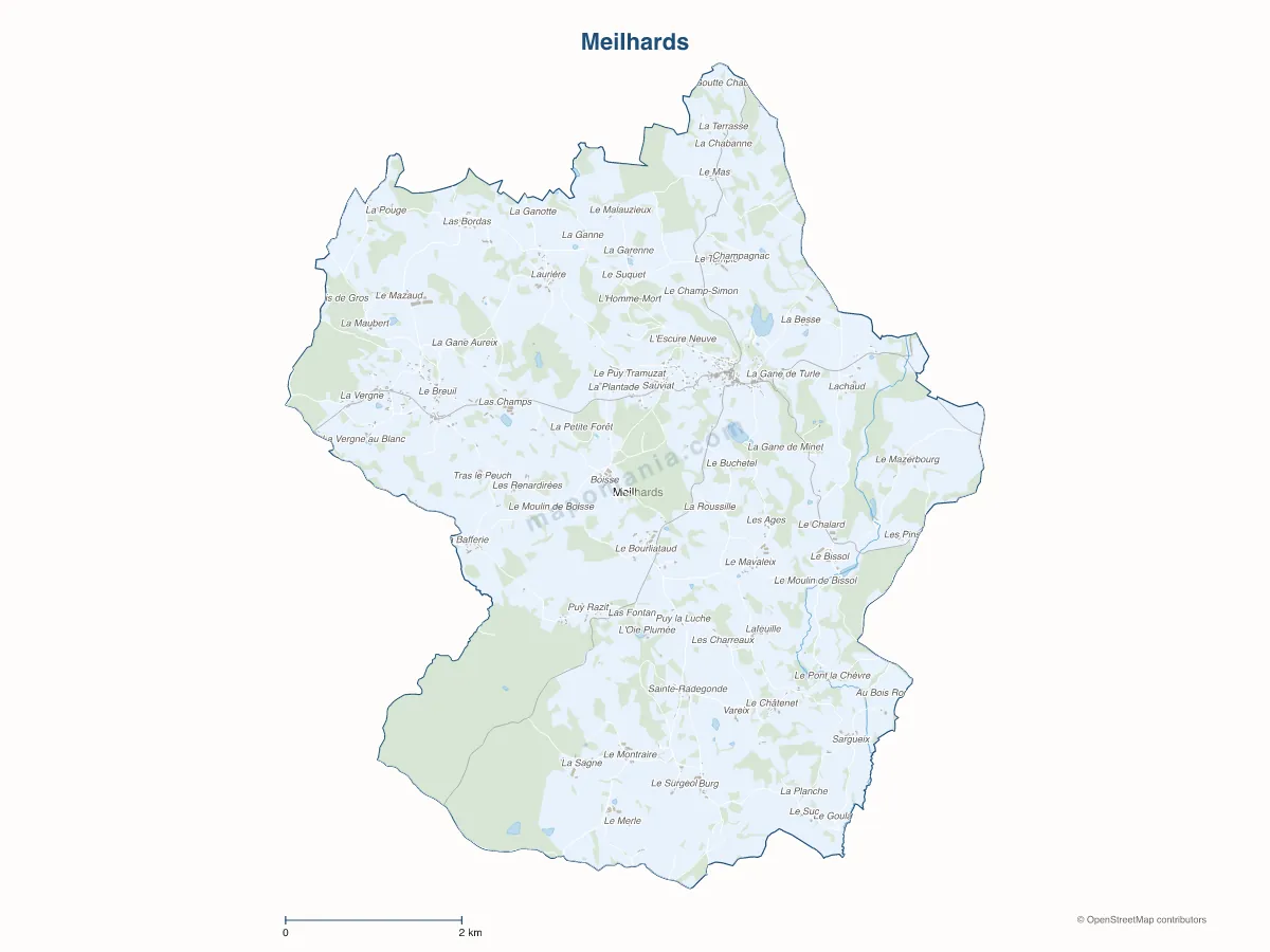 Carte de Meilhards à personnaliser