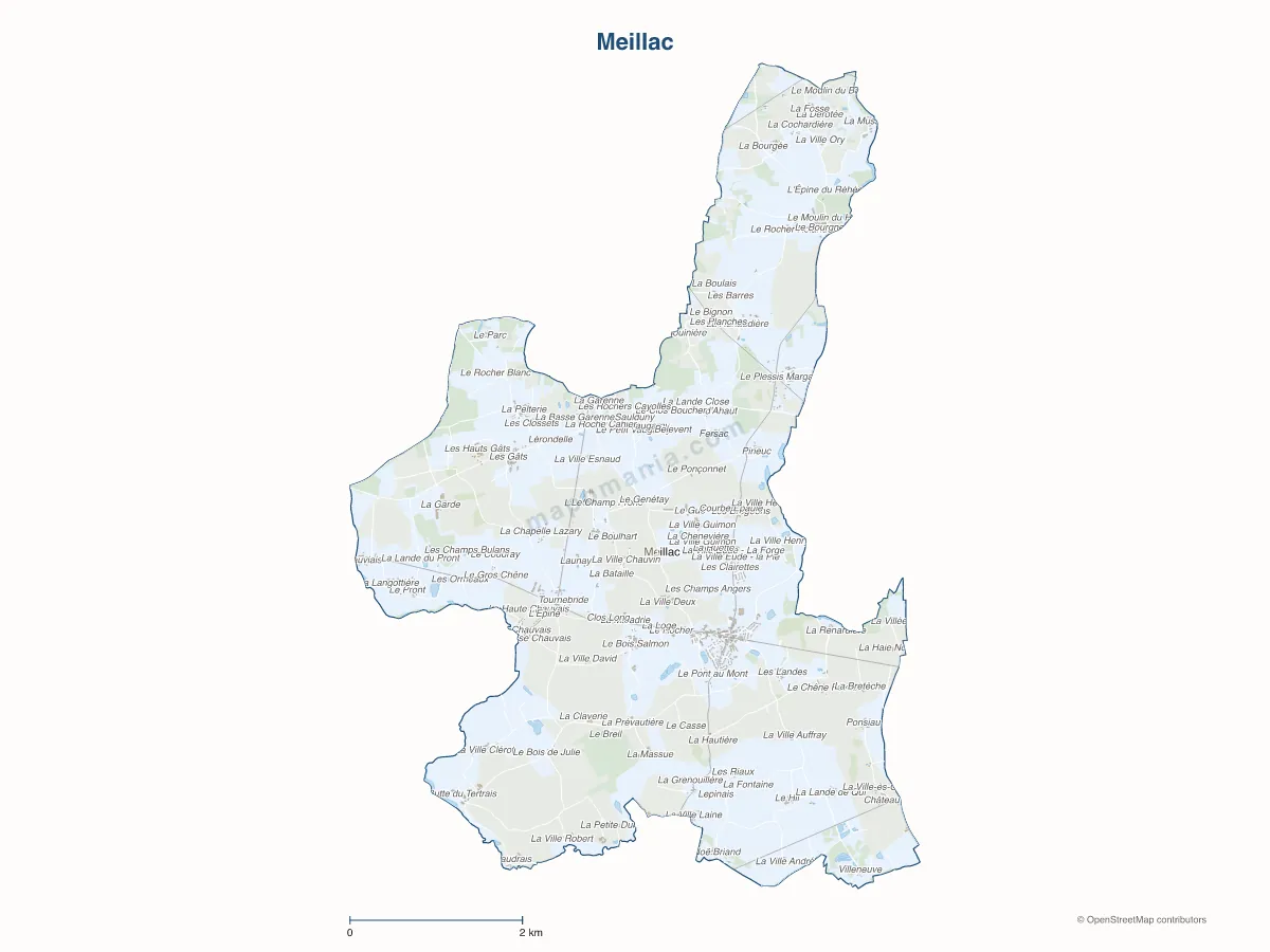 Carte de Meillac à personnaliser
