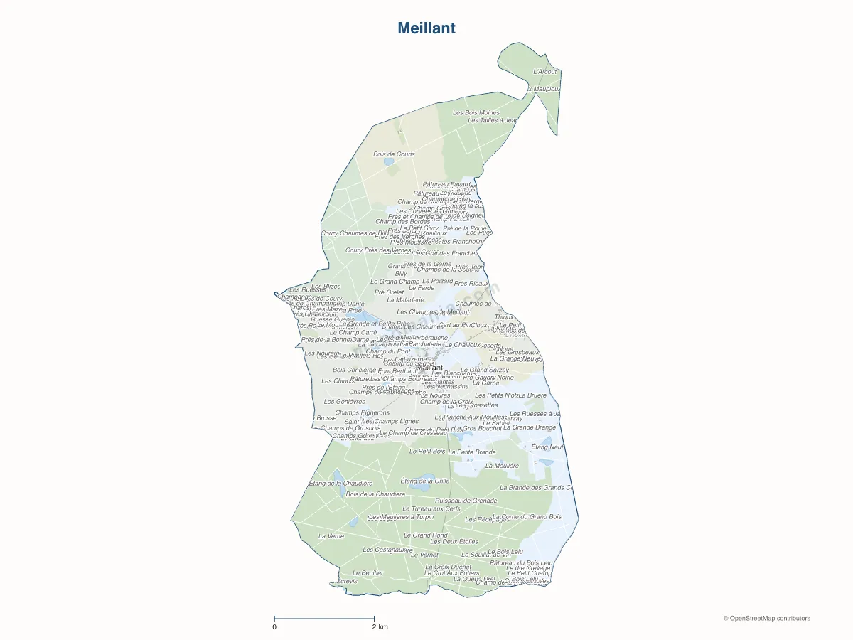 Carte de Meillant à personnaliser
