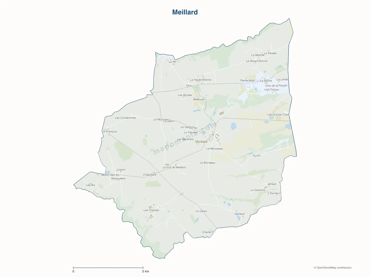Carte de Meillard à personnaliser