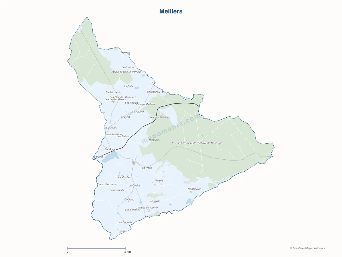 Carte de Meillers à personnaliser