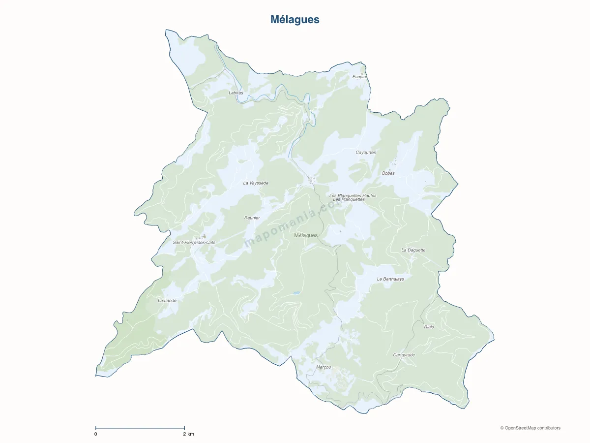Carte de Mélagues à personnaliser