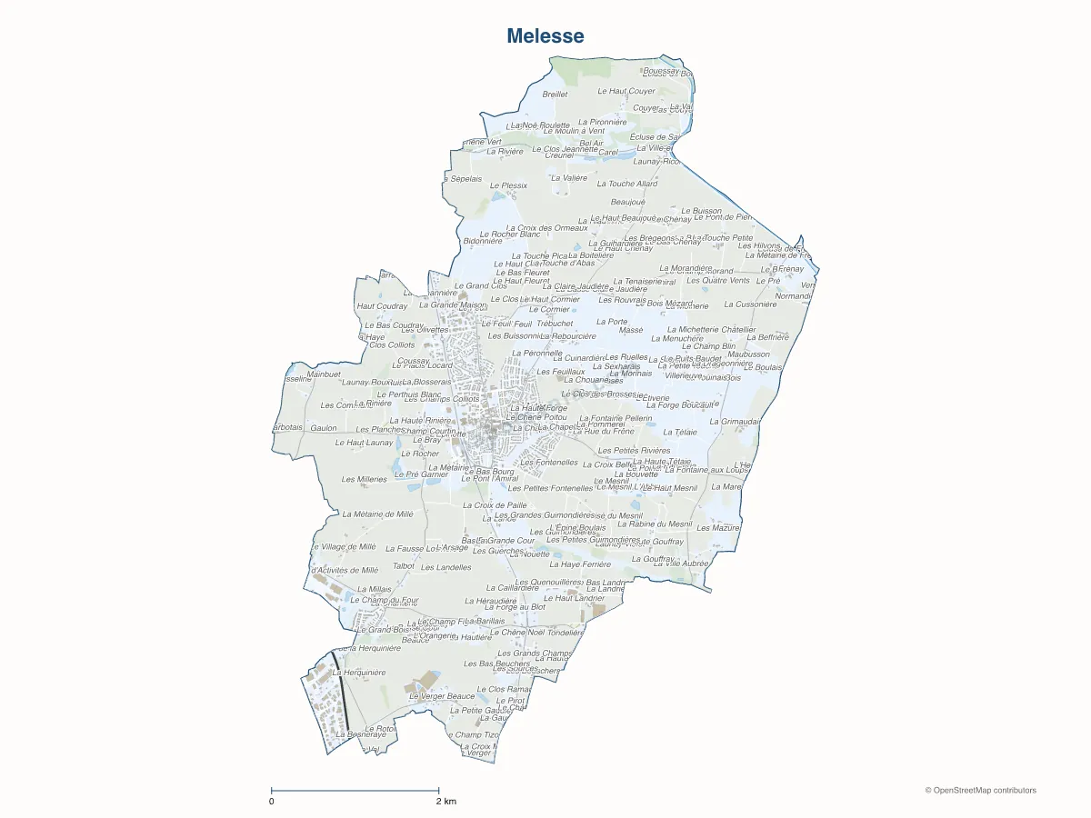 Carte de Melesse à personnaliser