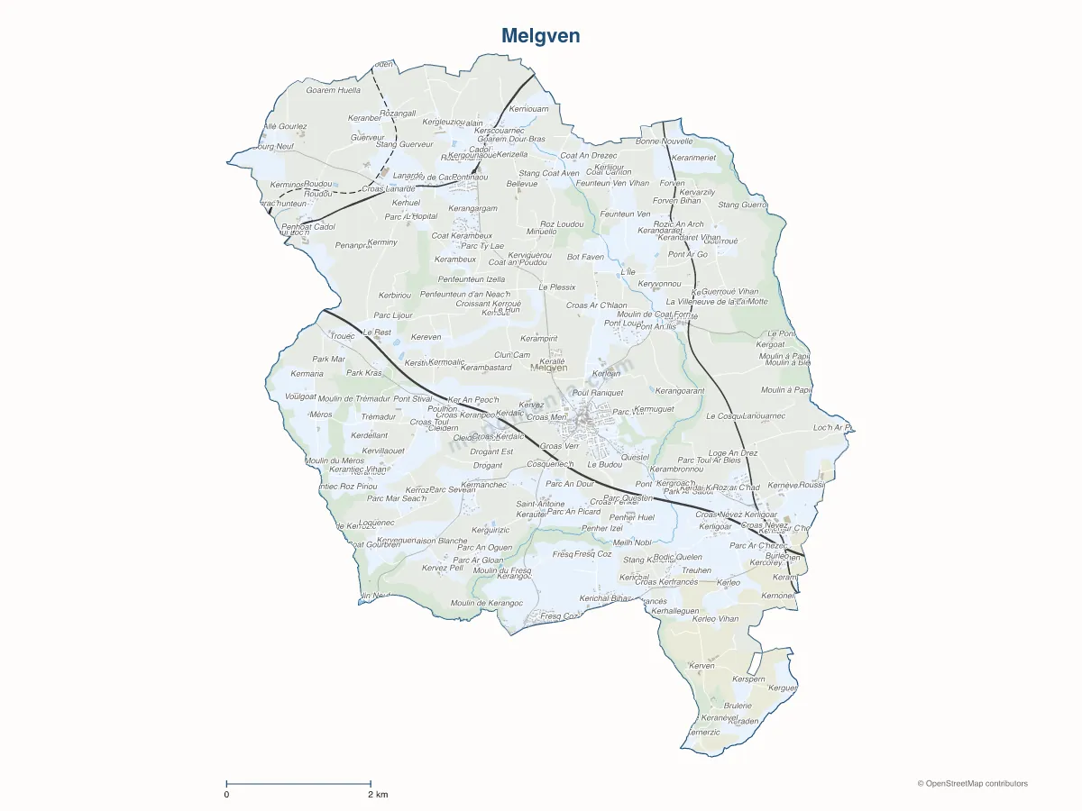 Carte de Melgven à personnaliser