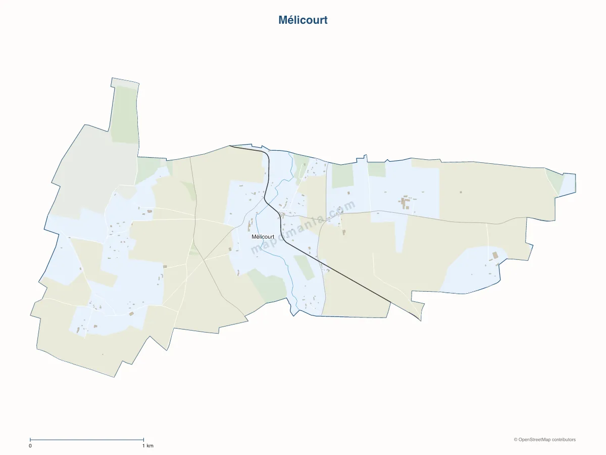 Carte de Mélicourt à personnaliser