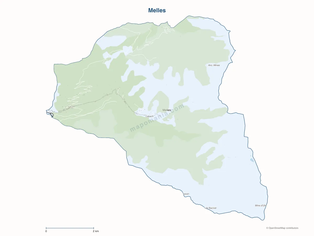 Carte de Melles à personnaliser
