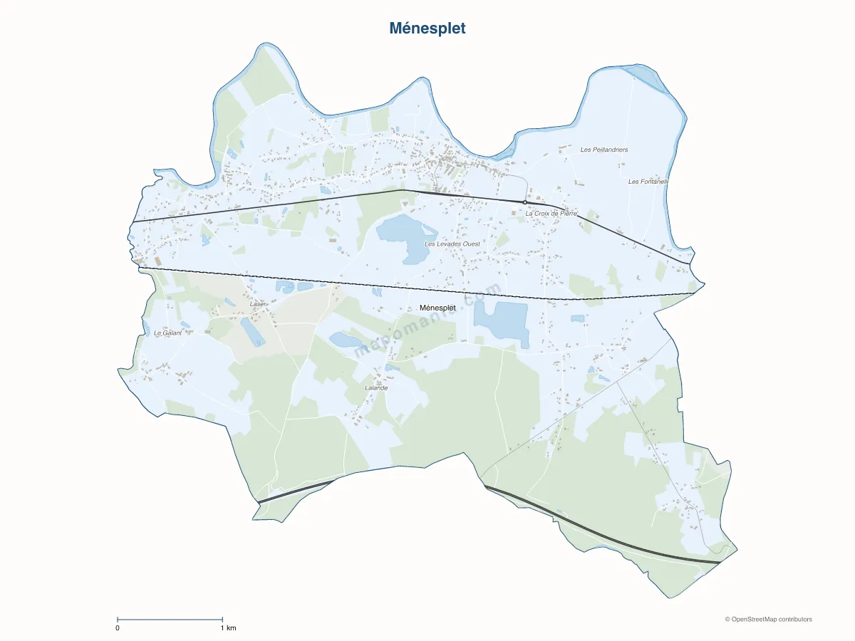 Carte de Ménesplet à personnaliser