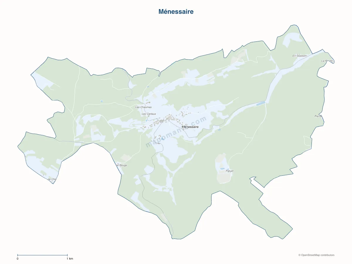 Carte de Ménessaire à personnaliser