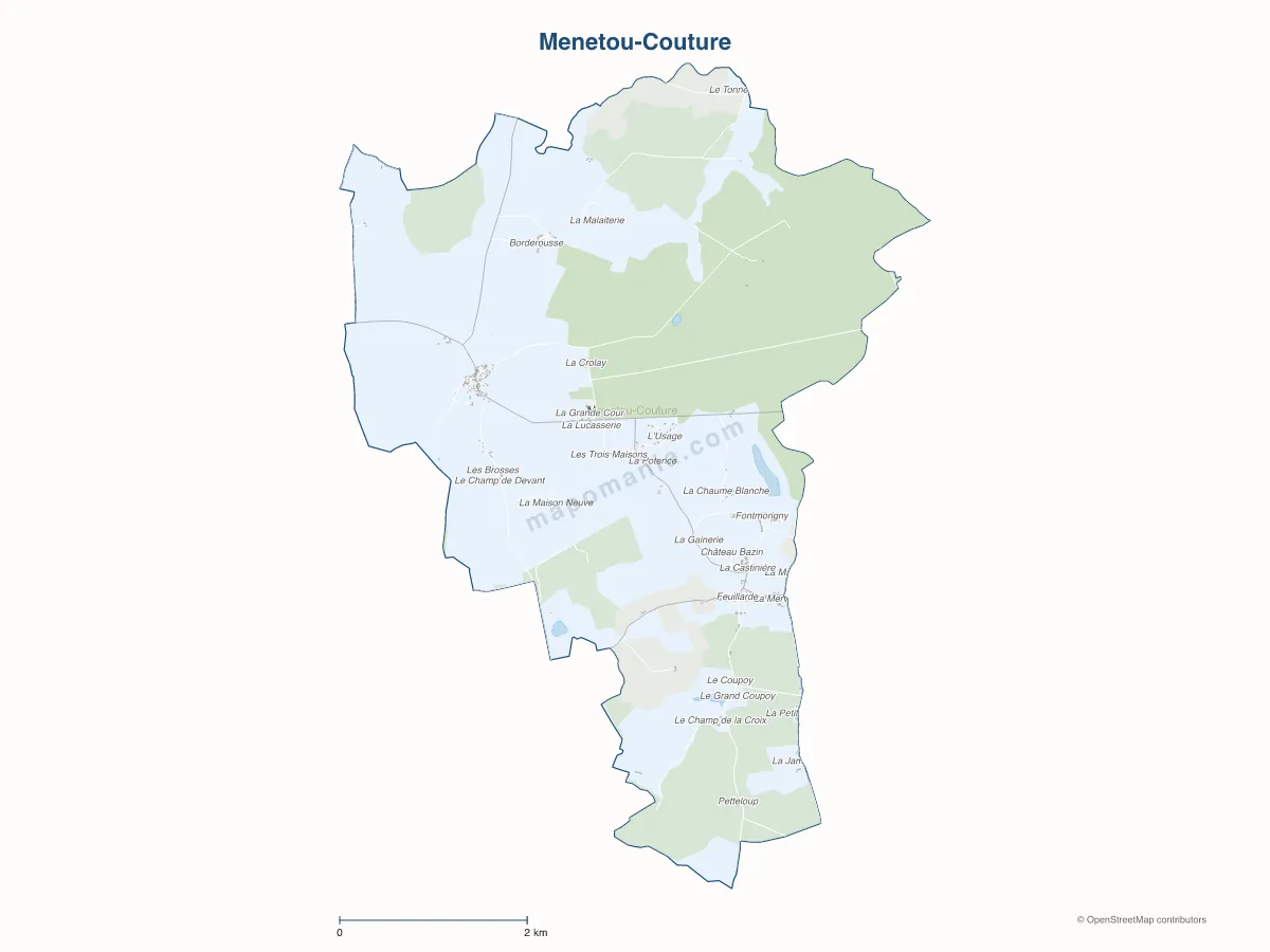 Carte de Menetou-Couture à personnaliser