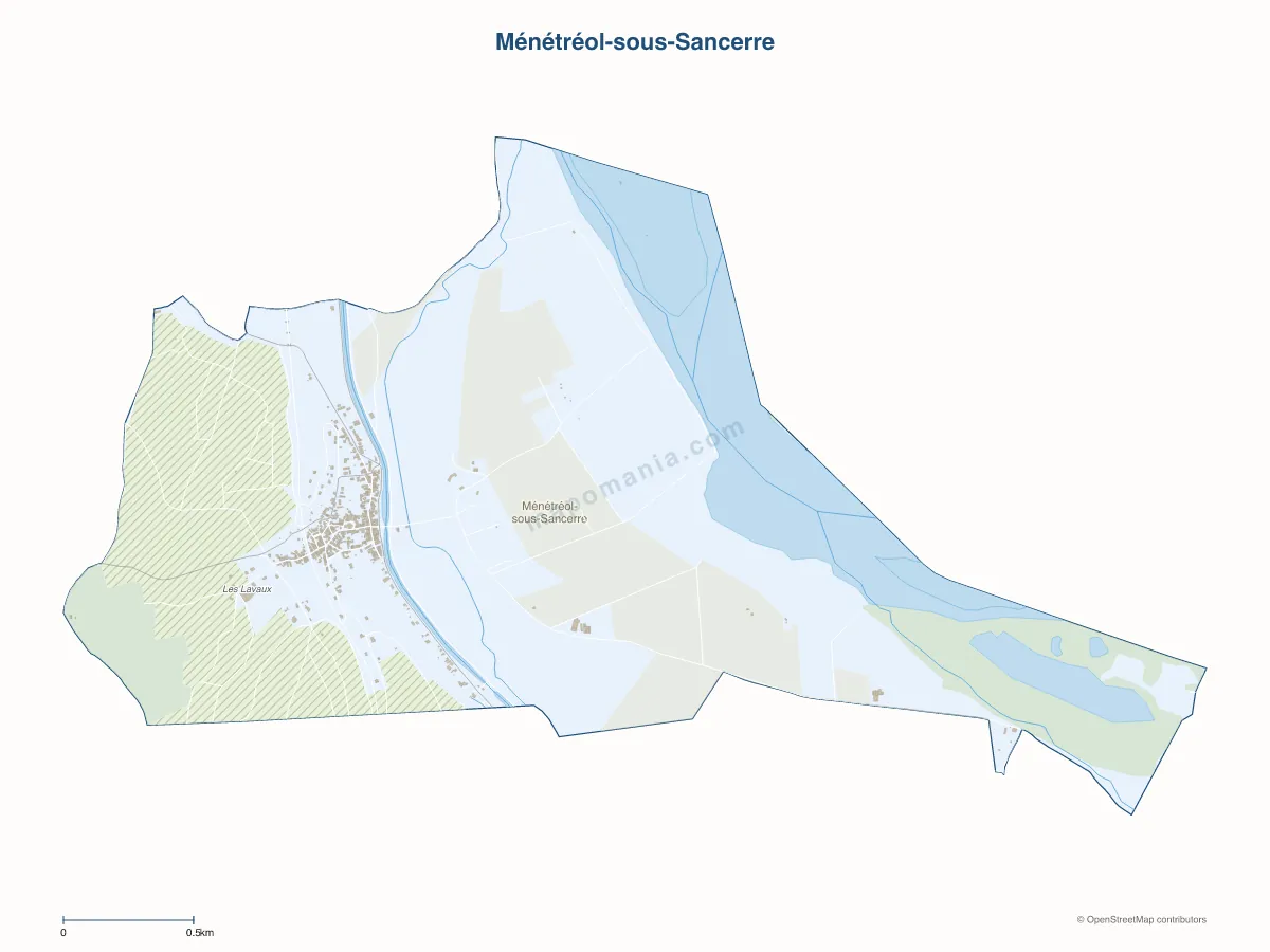 Carte de Ménétréol-sous-Sancerre à personnaliser