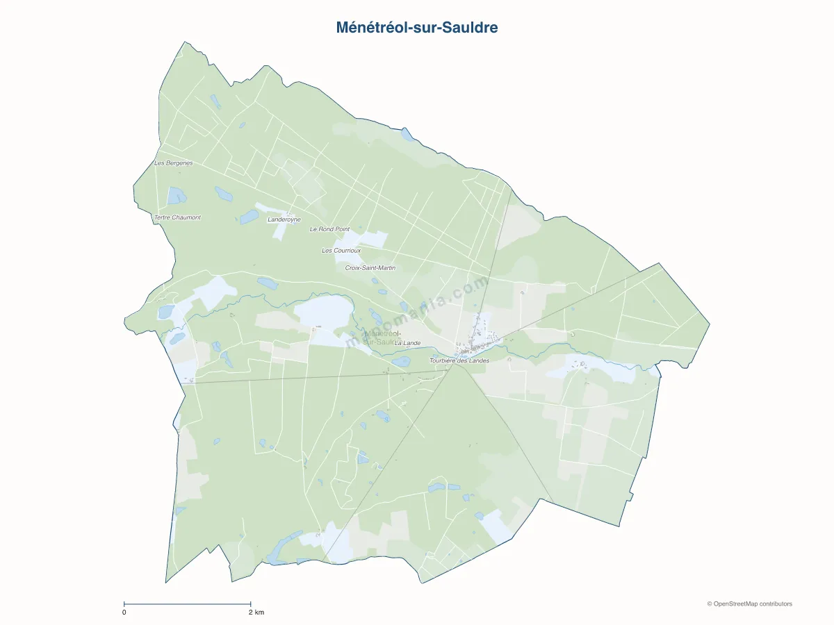 Carte de Ménétréol-sur-Sauldre à personnaliser