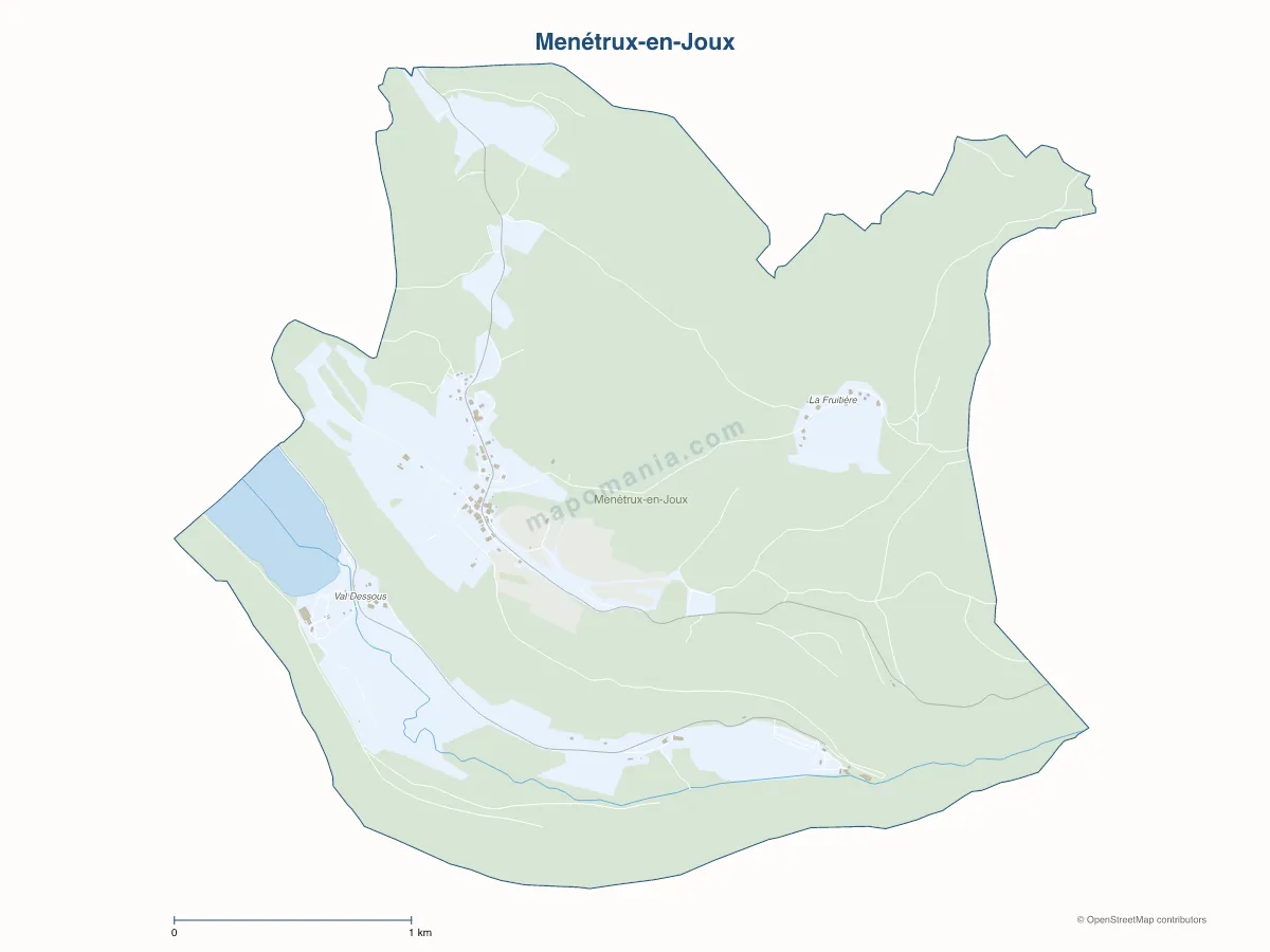 Carte de Menétrux-en-Joux à personnaliser