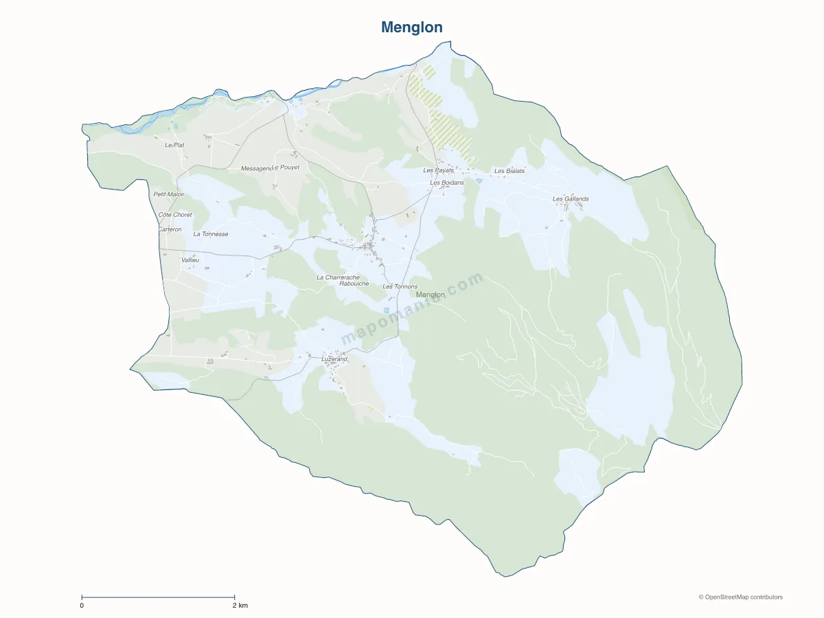 Carte de Menglon à personnaliser
