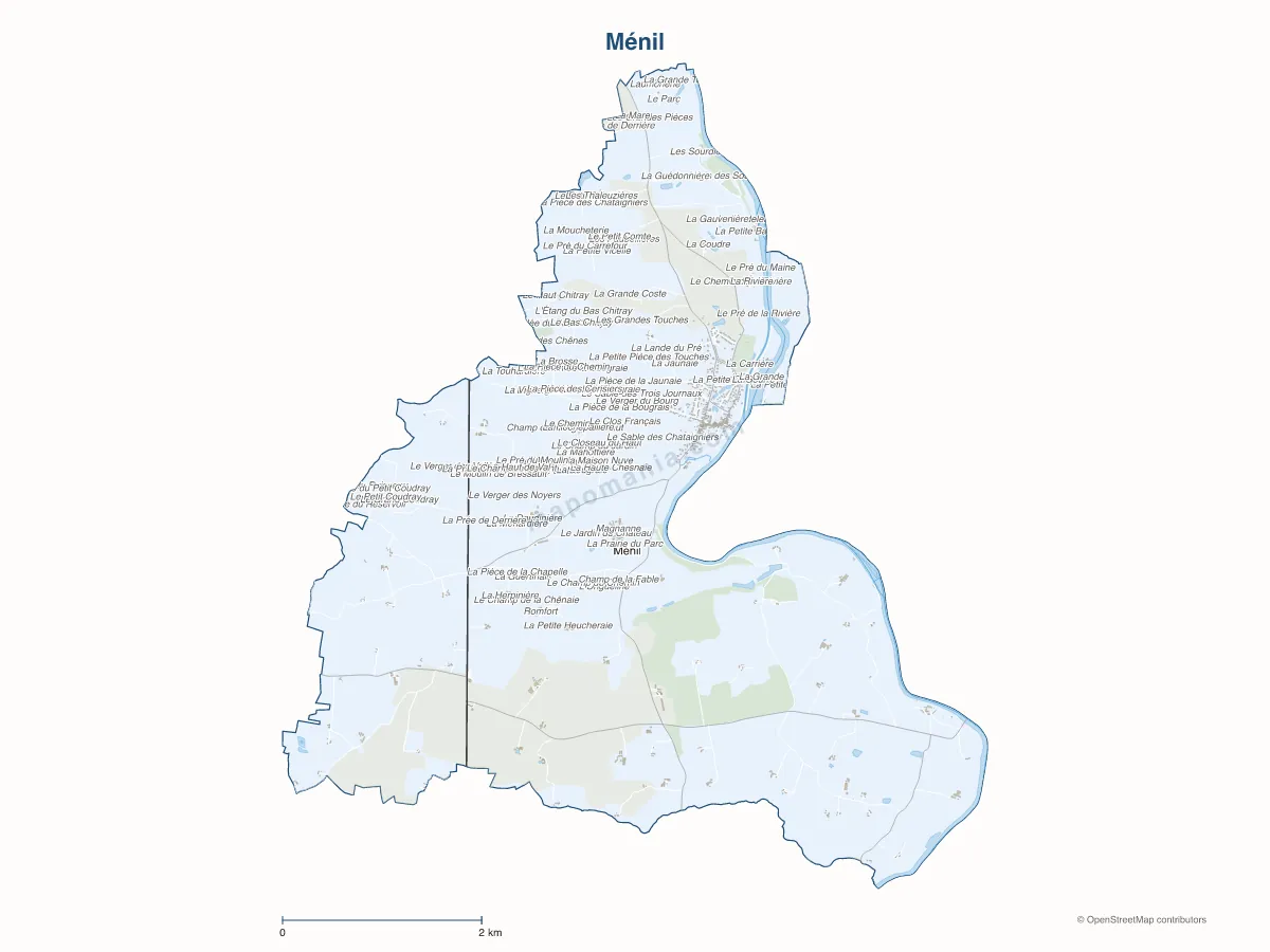 Carte de Ménil à personnaliser